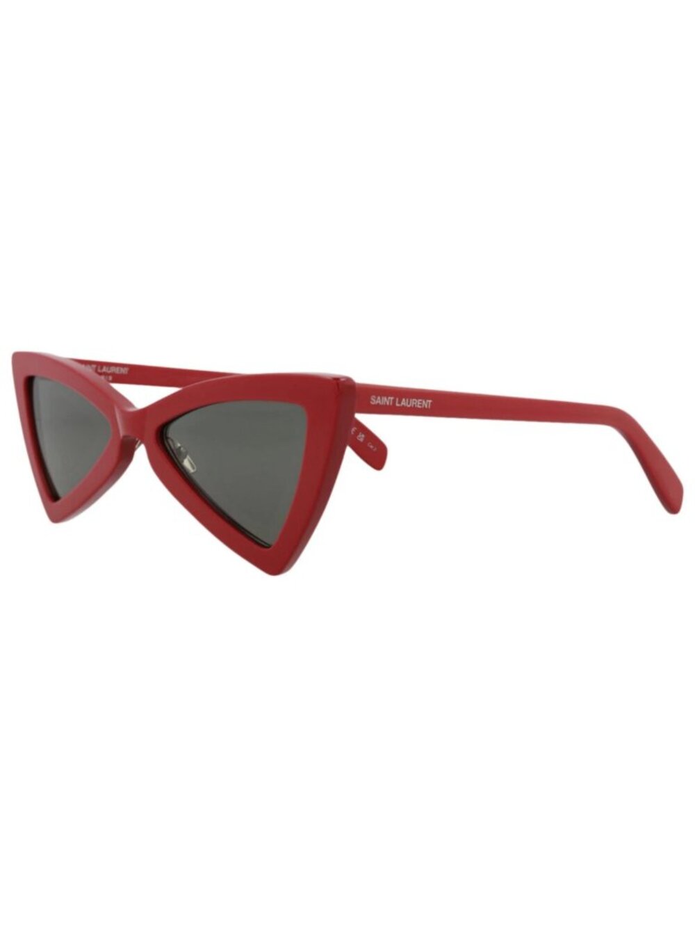 New Saint Laurent Women's Sunglasses Cat Eye Recycled Acetate Frame Red Red Grey